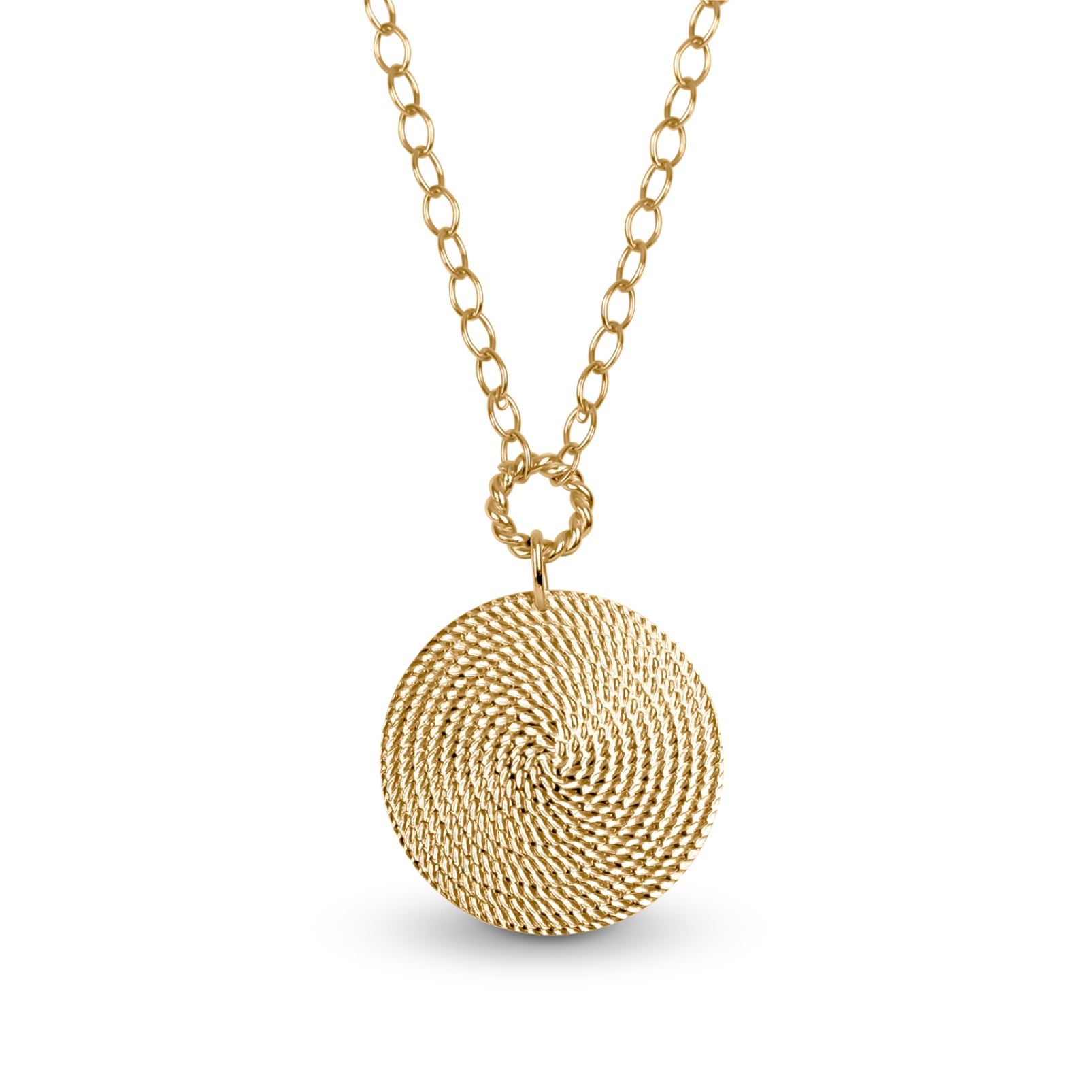 Gold Plated Sterling Silver Disk Rolo Station Necklace Gold Plated Sterling Silver Disk Rolo Station Necklace