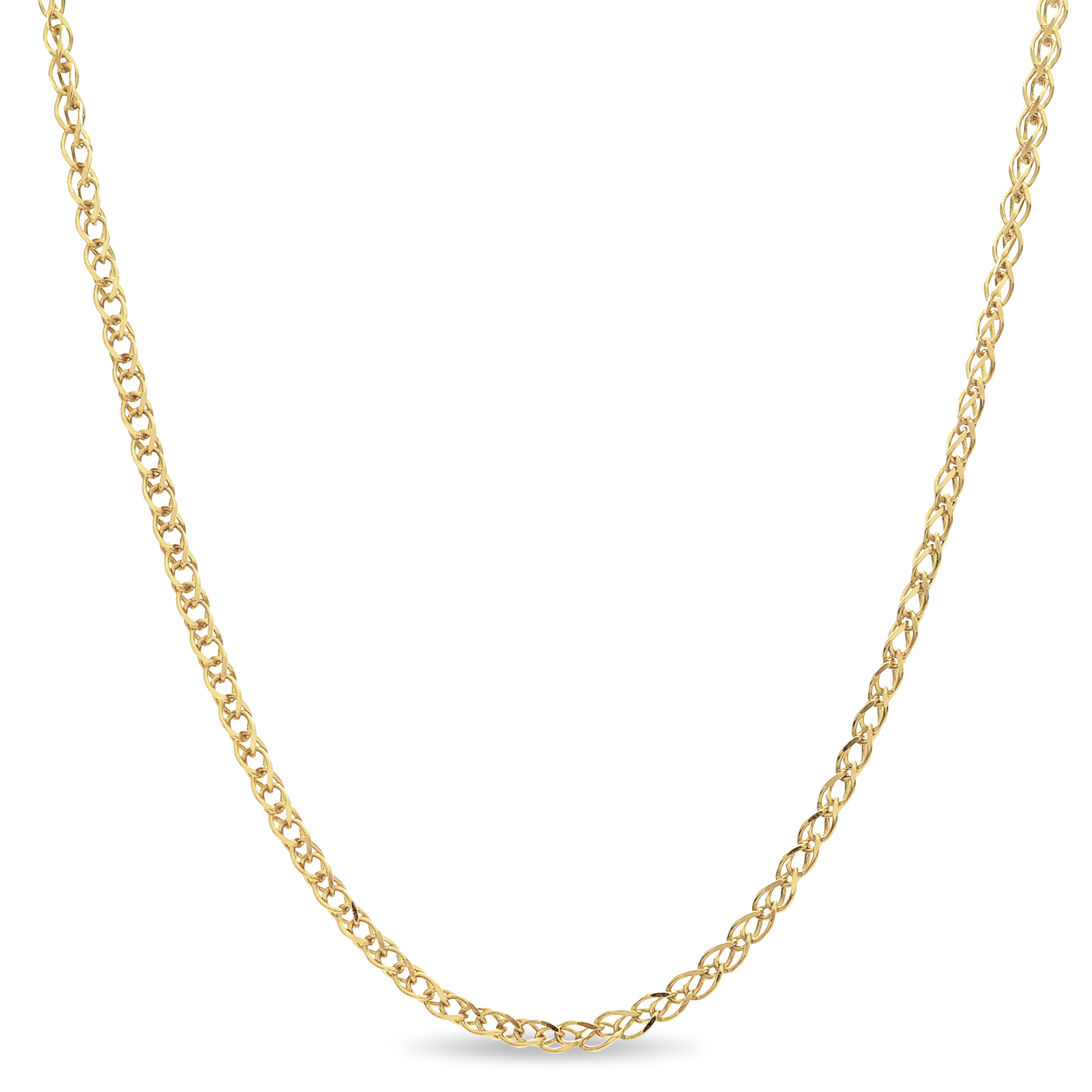 14K Gold Plated Sterling Silver 18 Inch 2.4mm Diamond Cut Wheat Chain
