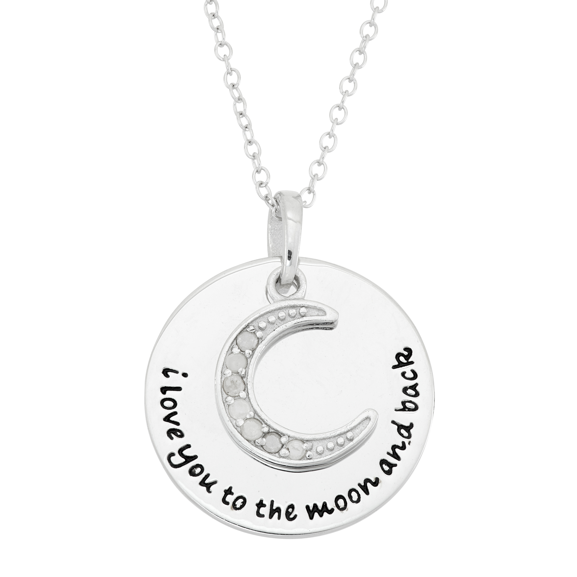 1/10 cttw. I Love You To The Moon Pendant, Clear 1/10 cttw. I Love You To The Moon Pendant, Clear