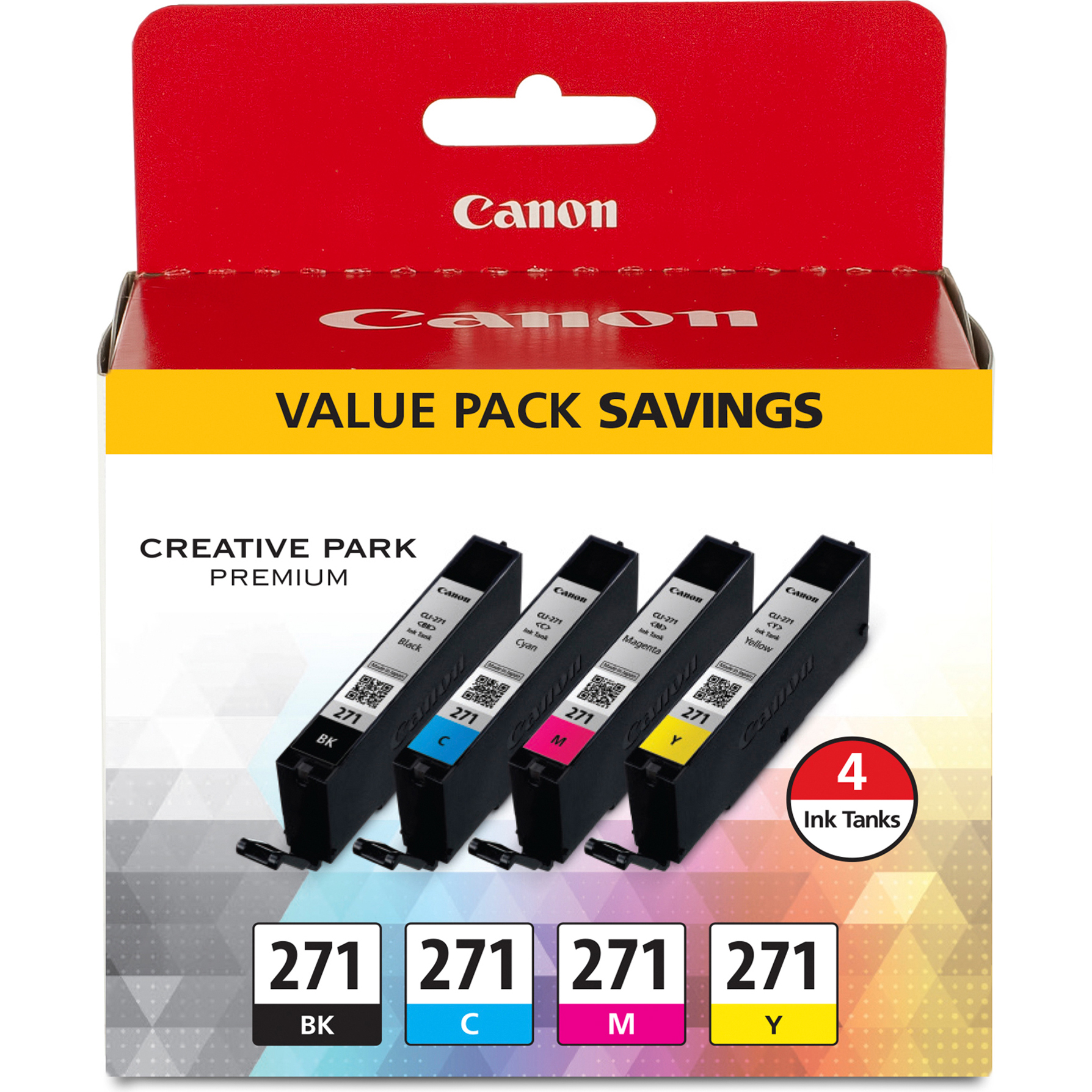 Canon 0390C005 CLI-271 Value Pack Ink Tanks, 4-Pack Canon 0390C005 CLI-271 Value Pack Ink Tanks, 4-Pack