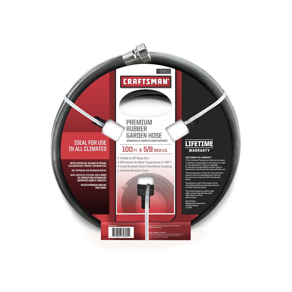 Craftsman 69605 100 X 5 8 Premium Rubber Garden Hose