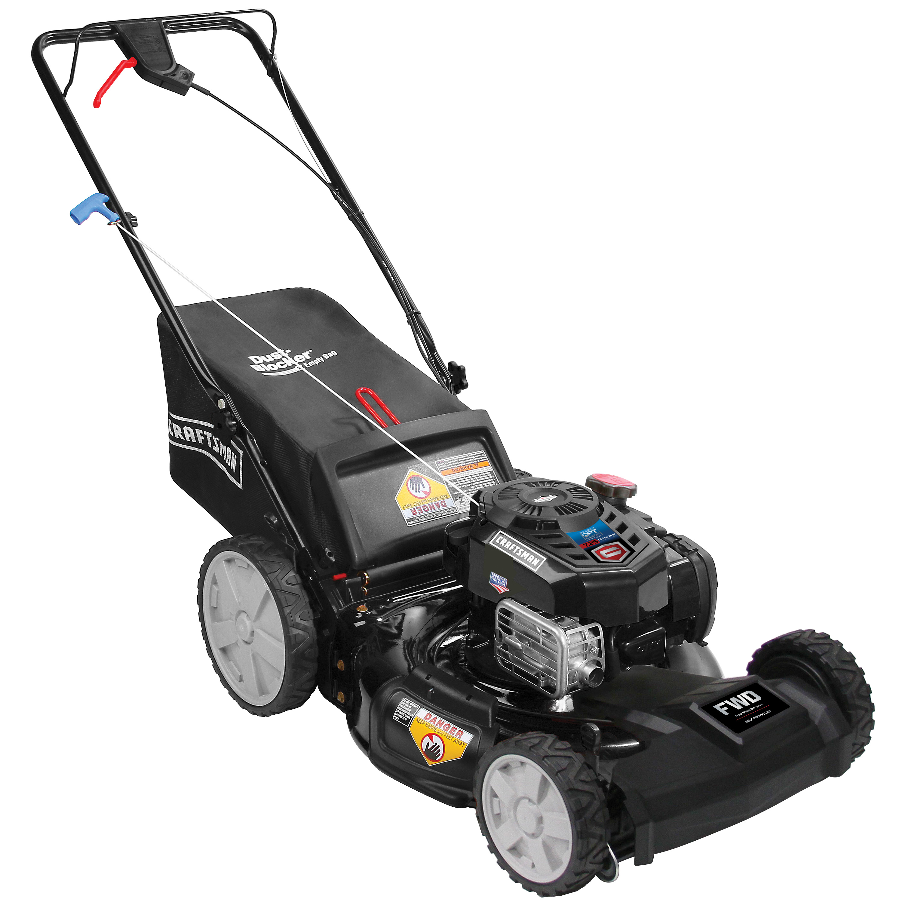 Craftsman 163cc Just Check Add, Quiet Front Wheel Drive Lawn Mower w/ High Rear
