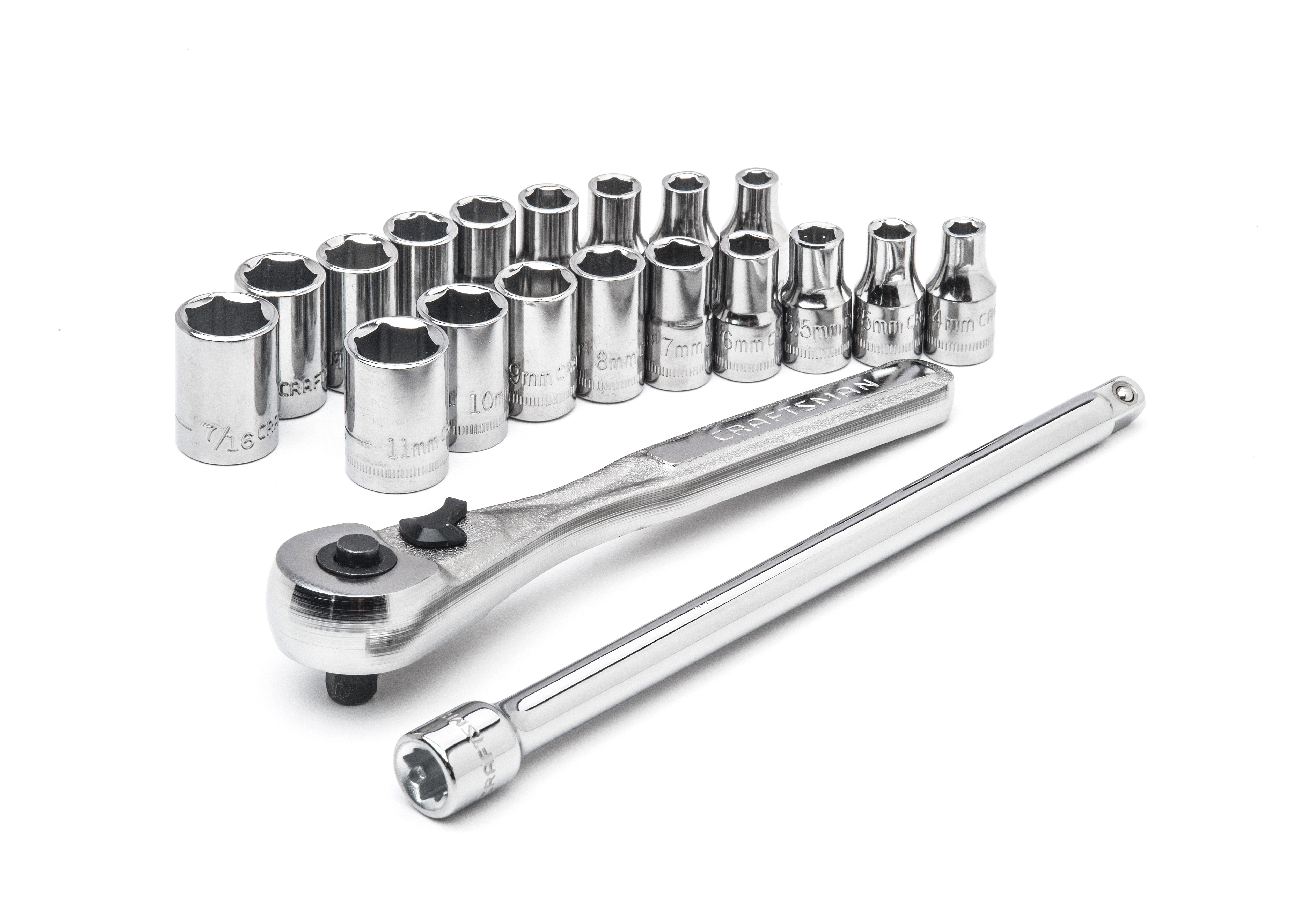 Craftsman 20 pc. 1/4" Drive 6 pt. Standard & Metric Socket Wrench Set