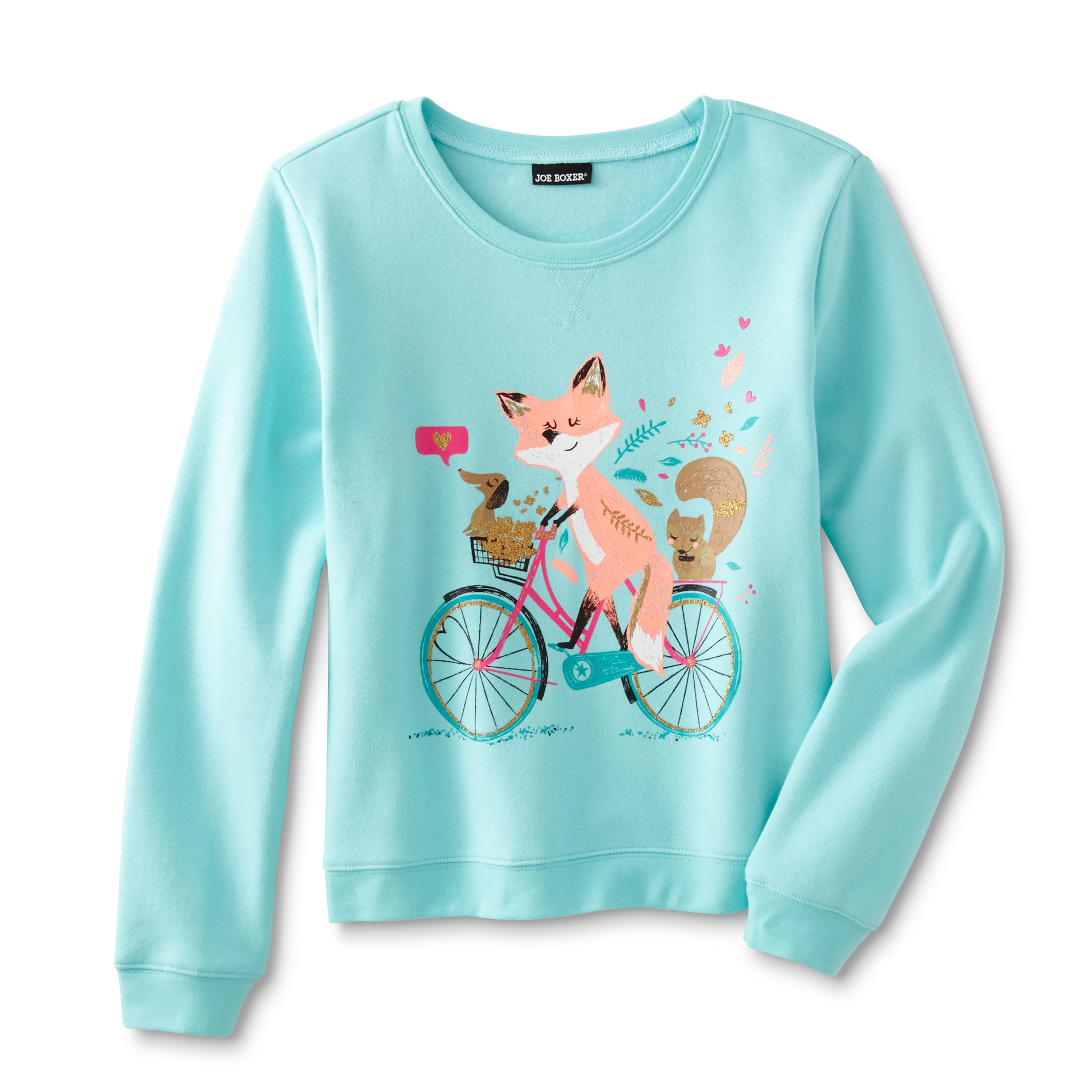 Joe Boxer Girl's Sweatshirt - Fox, Squirrel & Dog