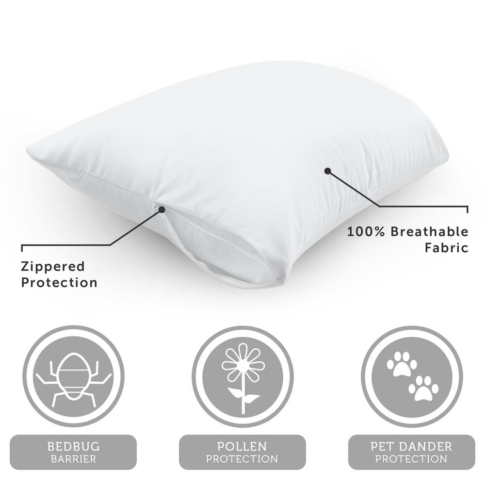 Aller-Ease Maximum Allergy Protection Zippered Breathable Pillow Protector - King