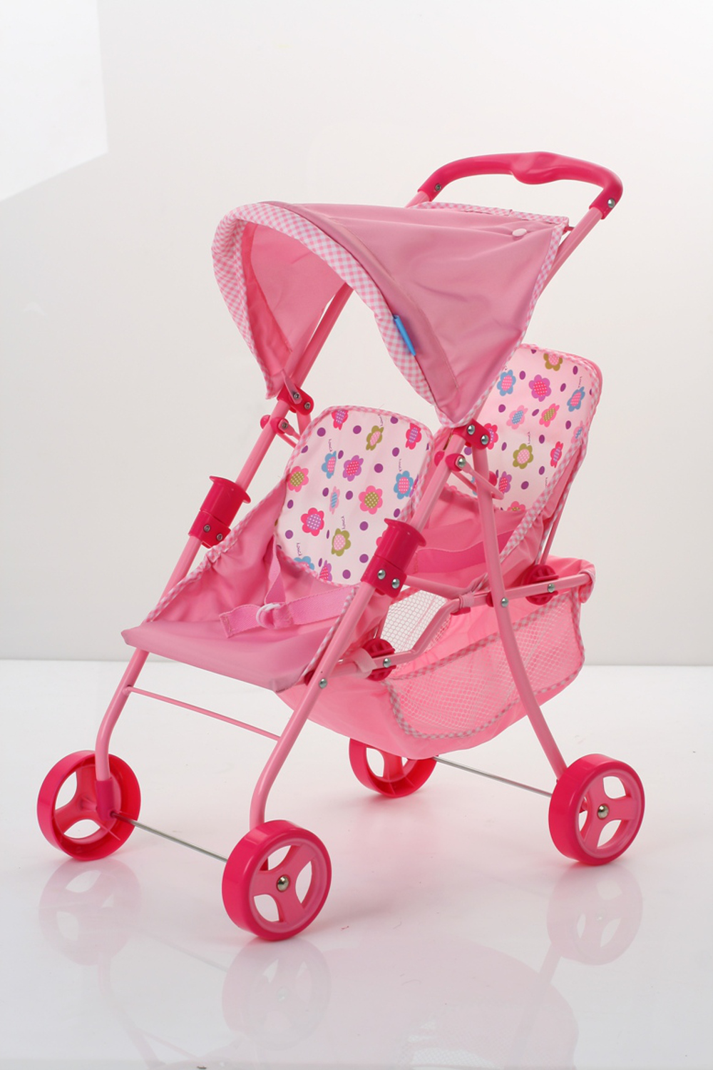 Tandem Twin Doll Stroller - Pink