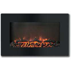 Cambridge 30 In. Wall-Mount Electric Fireplace with Flat-Panel and Logs