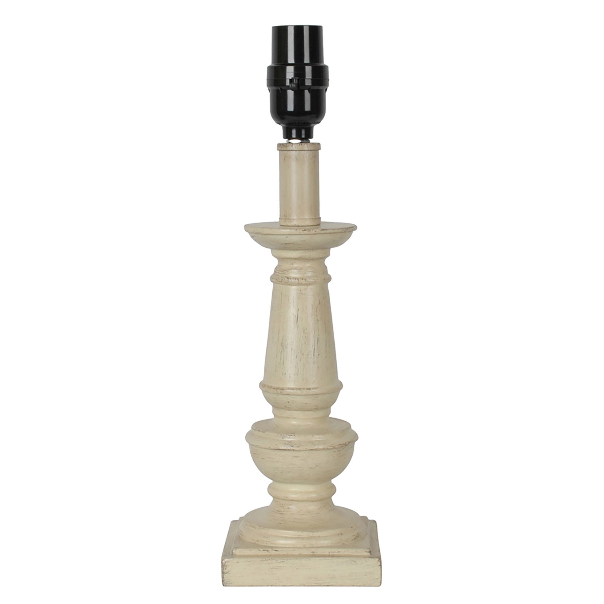 Essential Home White Wood Accent Lamp Base