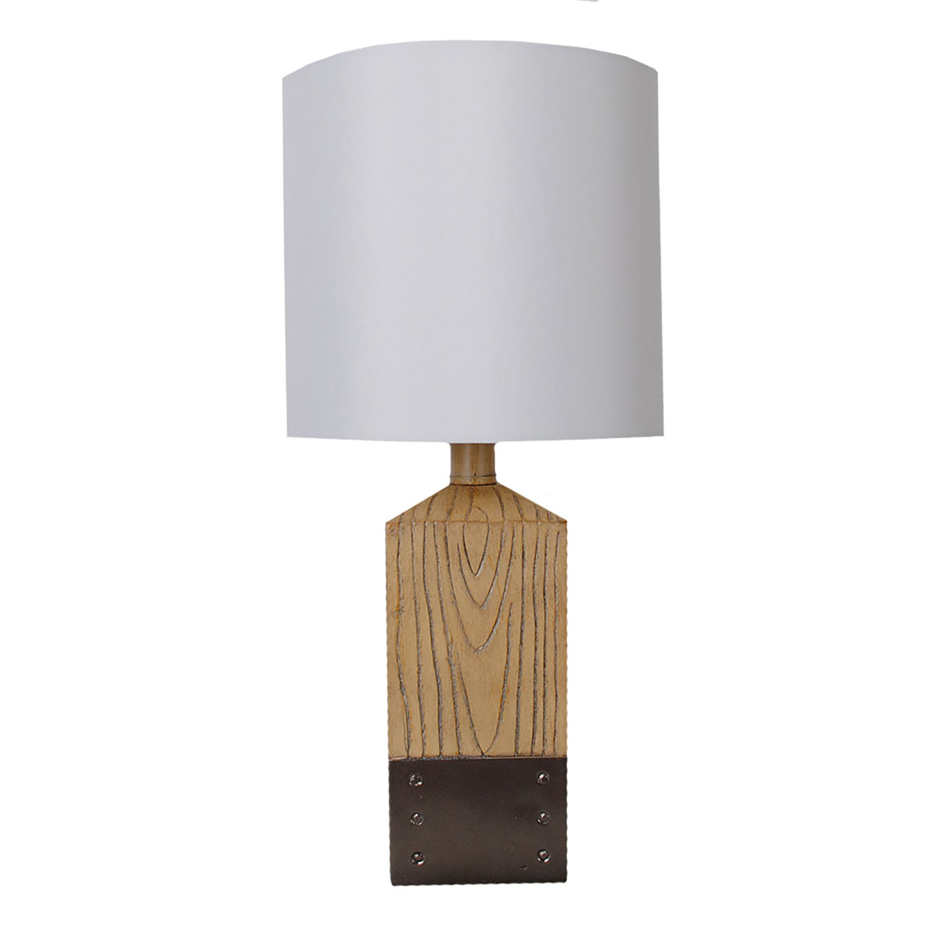 Sutton Rowe 16.5” x 8” Resin Table Lamp - Distressed Faux Wood, Beige & Tan Sutton Rowe 16.5” x 8” Resin Table Lamp - Distressed Faux Wood, Beige & Tan