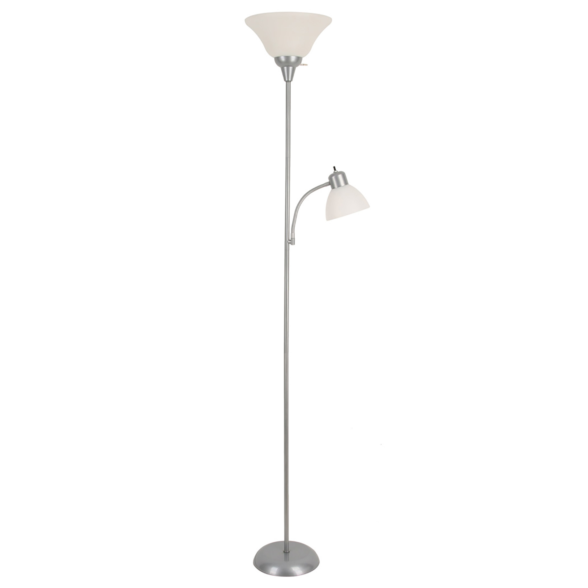 Essential Home CFL Silver Painted Father Son Floor Lamp