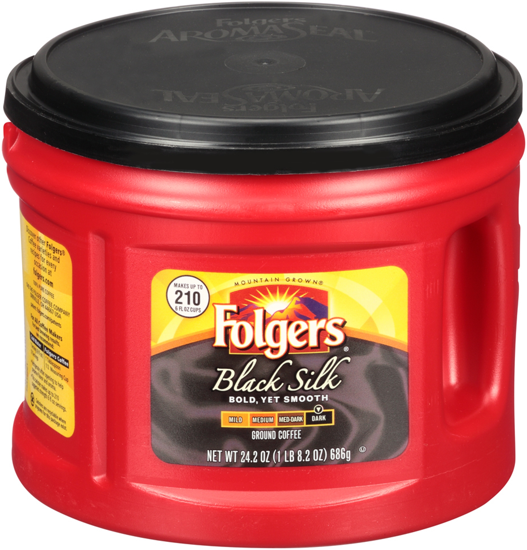 Folgers Black Silk Ground Coffee, 24.2 oz.