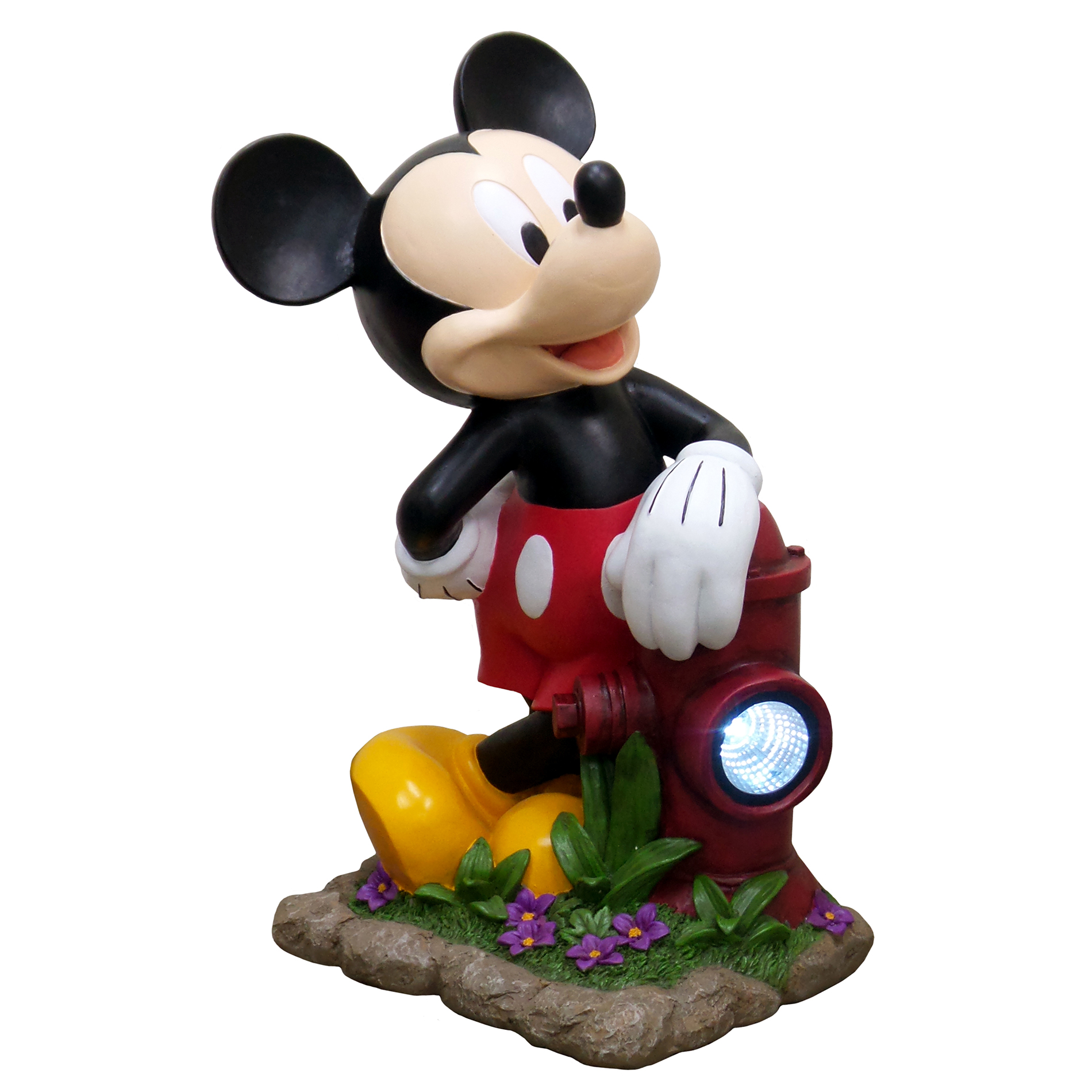 Disney Solar Powered Mickey Mouse with a Fire Hydrant Statue
