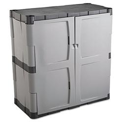 Rubbermaid Double-Door Storage Cabinet - Base, 36w x 18d x 36h, Gray/Black
