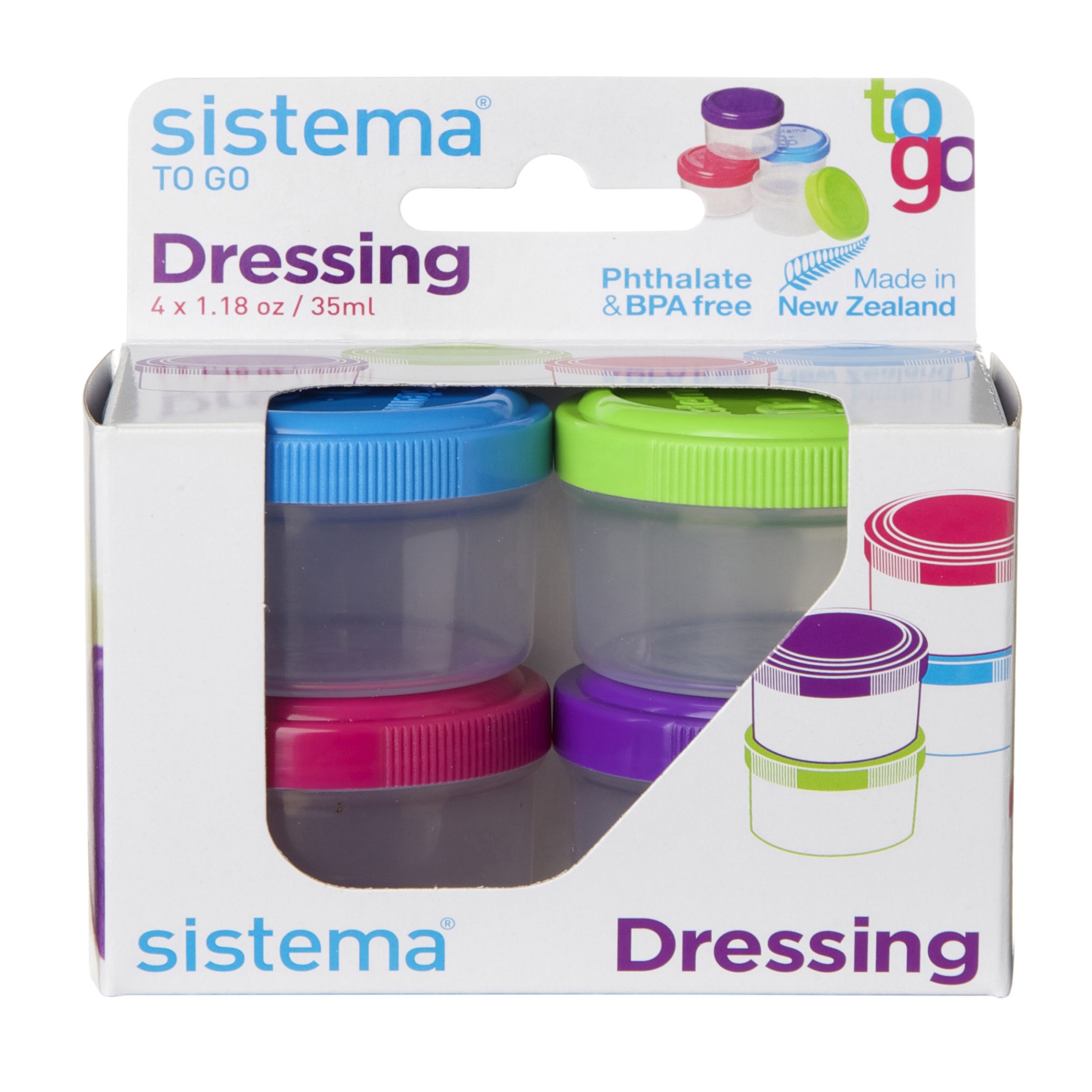 Sistema To Go 4-Pack Dressing Containers