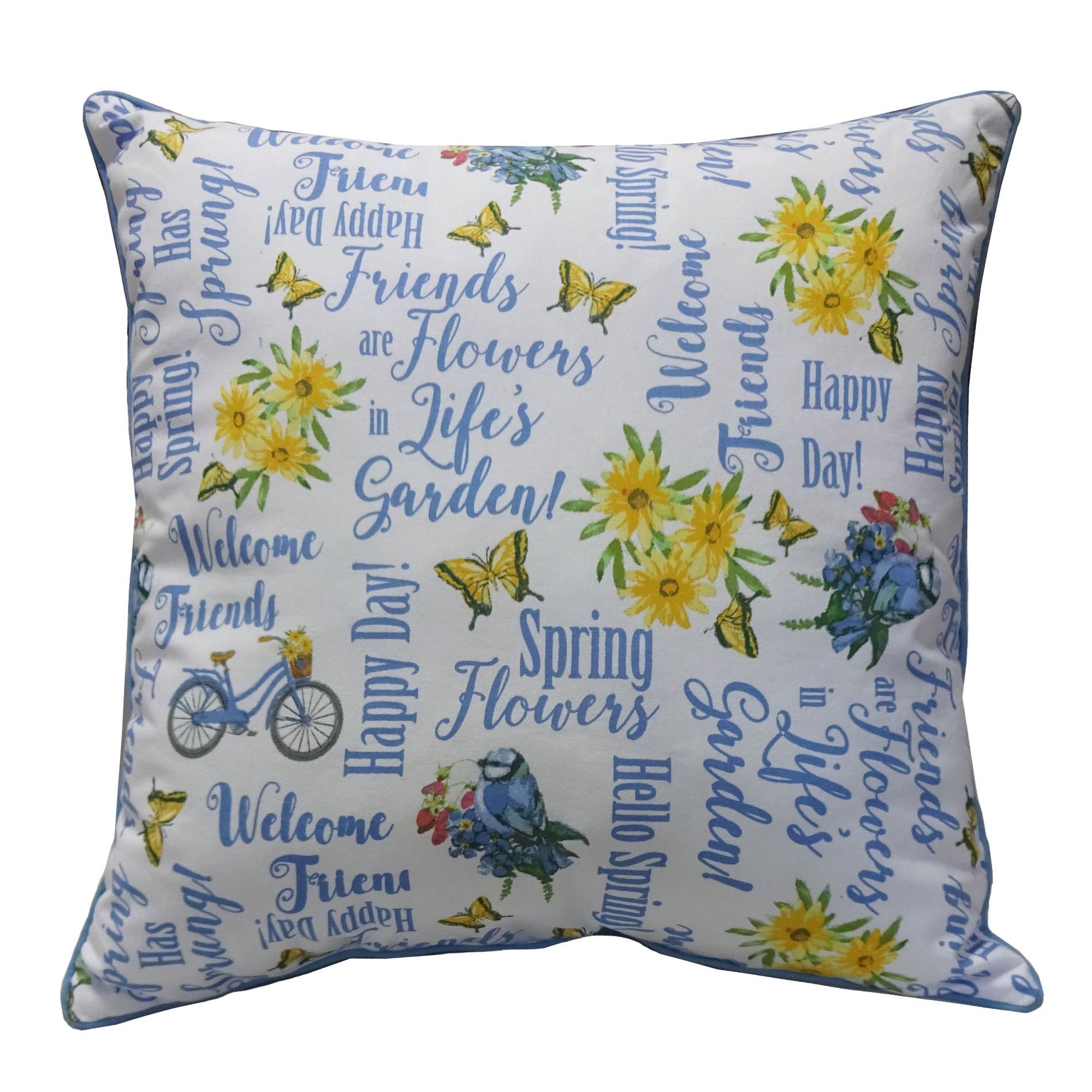 Essential Home 18" x 18" Spring Words Decorative Pillow