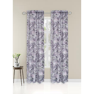 Essential Home Logan Purple Paisley Print Window Panel Pair 84