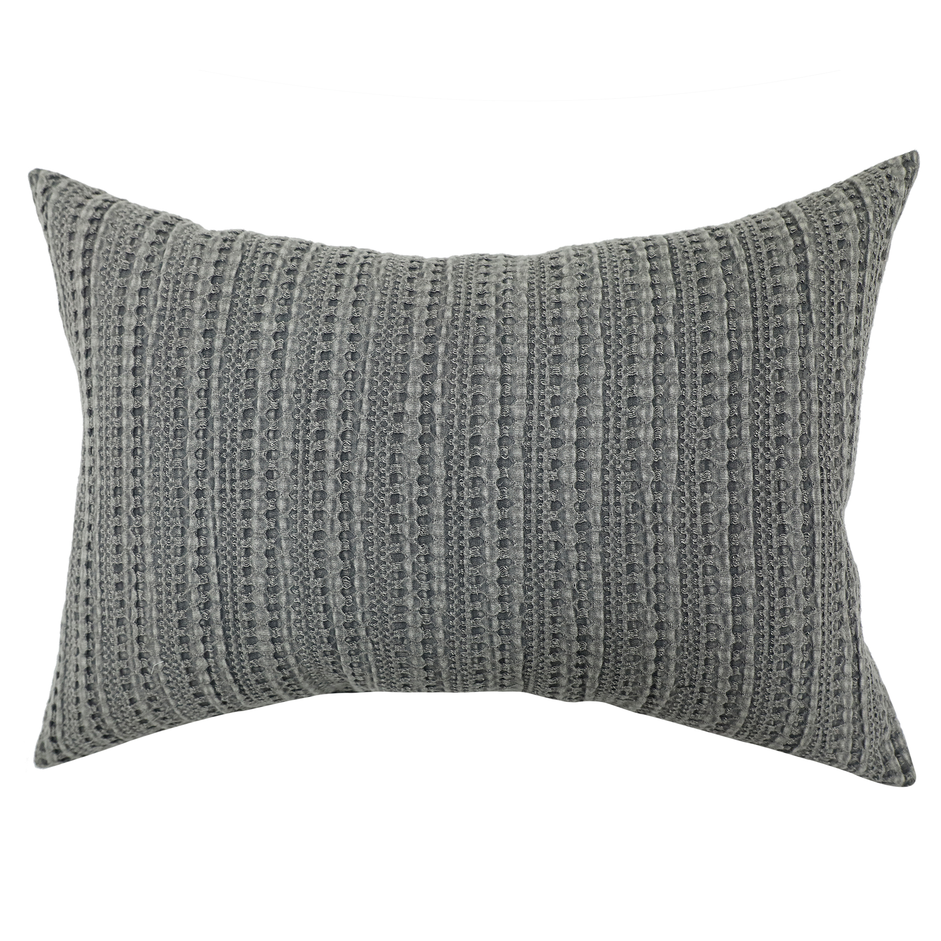 Grey Textured Knit Decorative Pillow