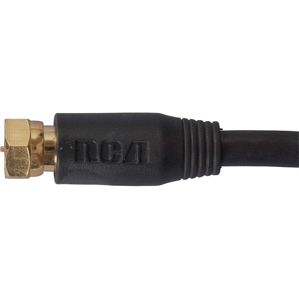 RCA 50-ft Coax RG6 Gold-Plated Cable - Black