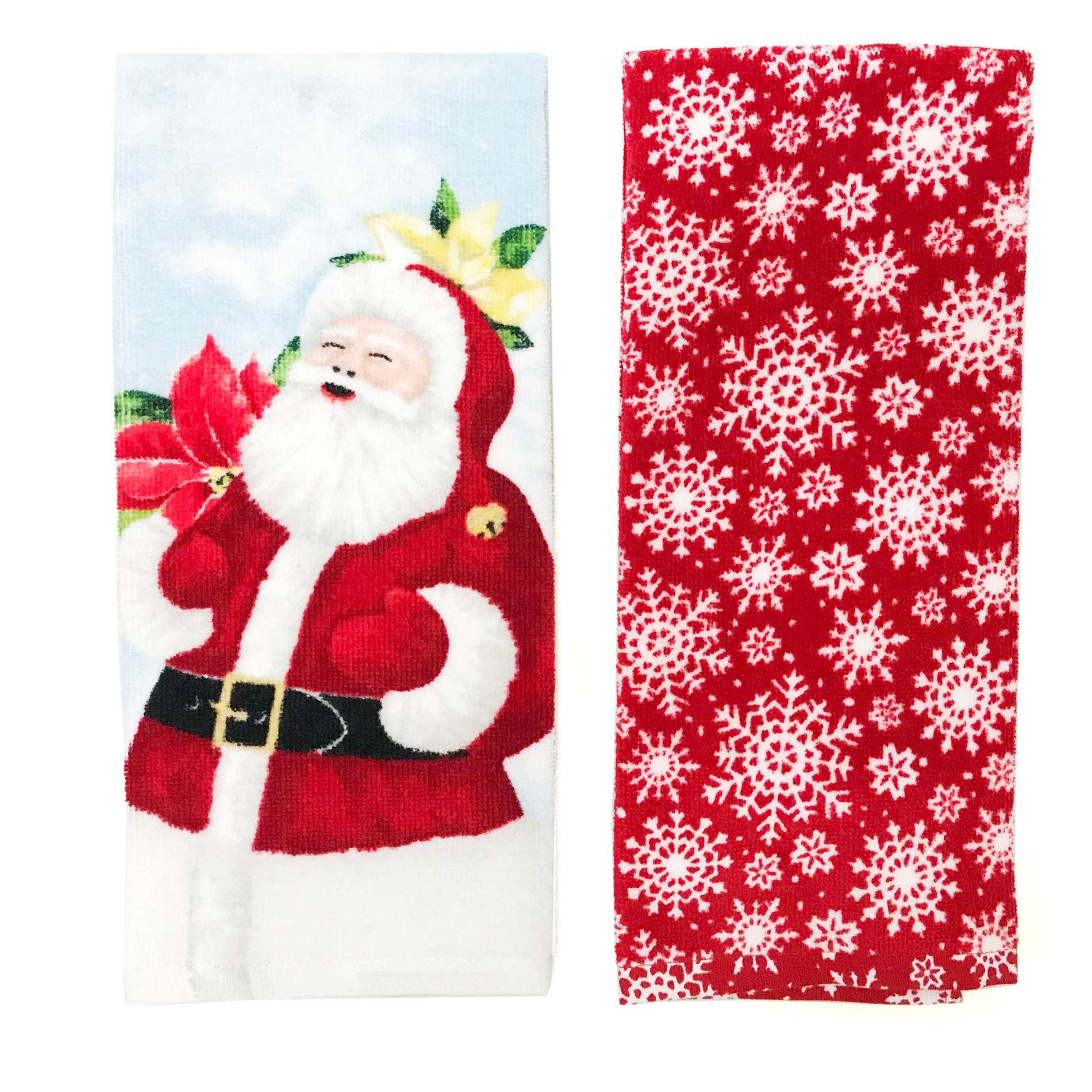 Trim A Home&reg 2-Pack Santa Cotton Kitchen Towels