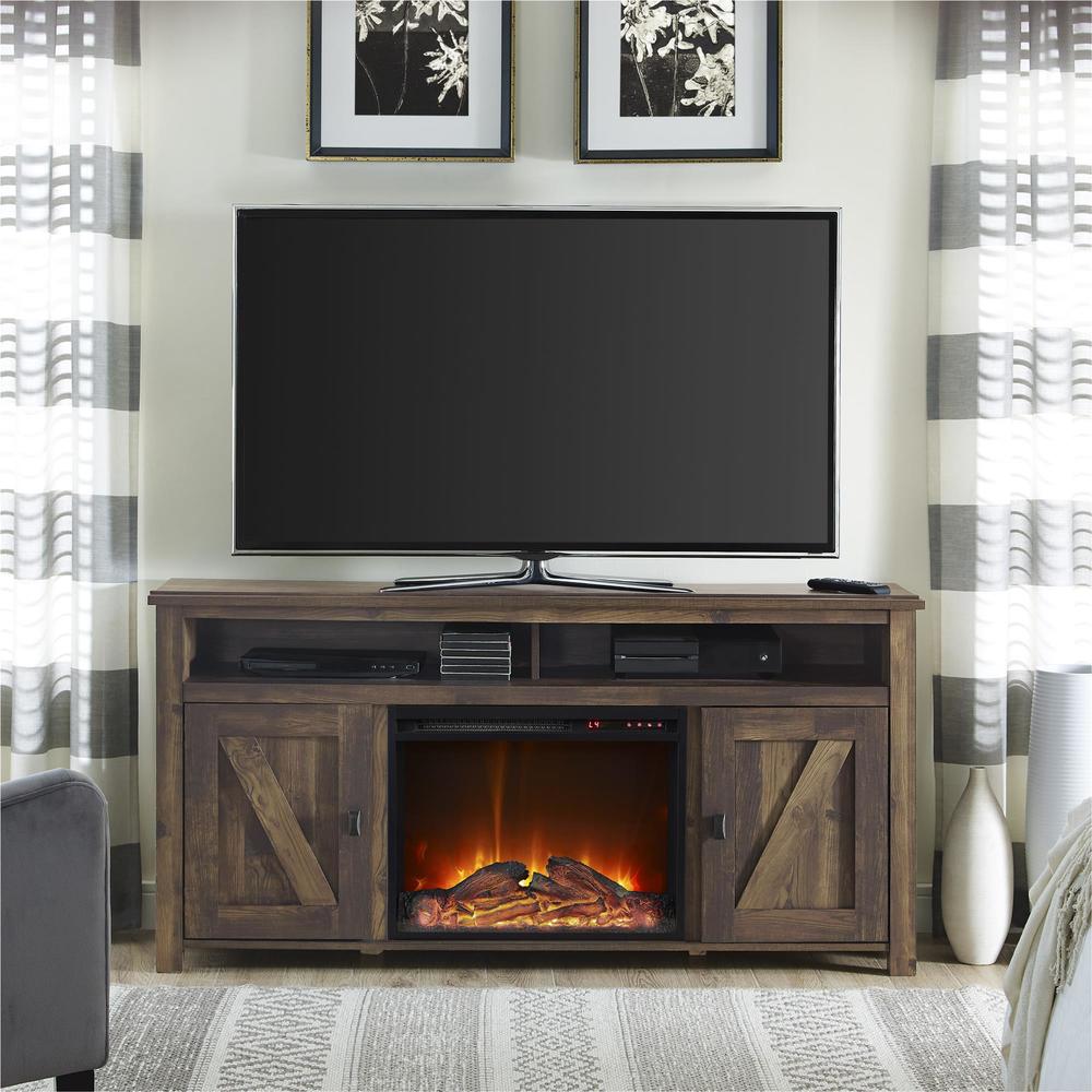 Dorel Home Furnishings Farmington Heritage Pine 60" Media Fireplace