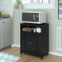 Dorel Home Furnishings Ameriwood Home Landry Microwave Cart, Black Oak