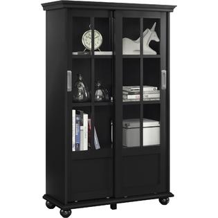 Dorel Home Furnishings Aaron Lane Black Bookcase With Sliding