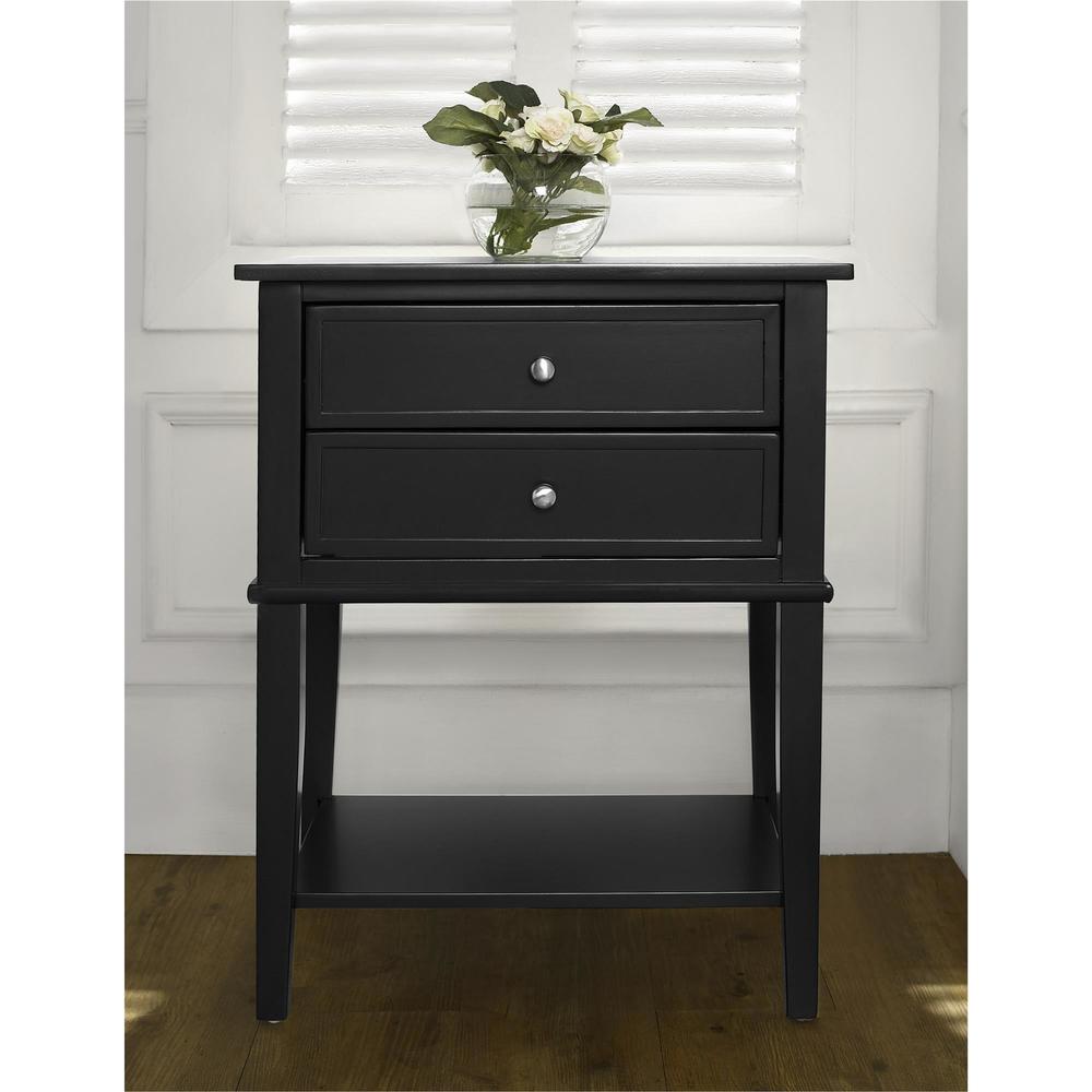Dorel Franklin Black Accent Table with 2 Drawers