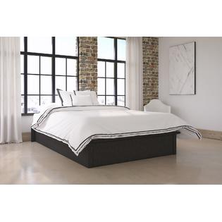 Dorel Home Furnishings Maven Grey Linen, Grey Linen Platform Bed Queen Size