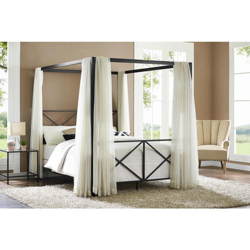 Dorel Rosedale Black Metal Canopy Queen Bed