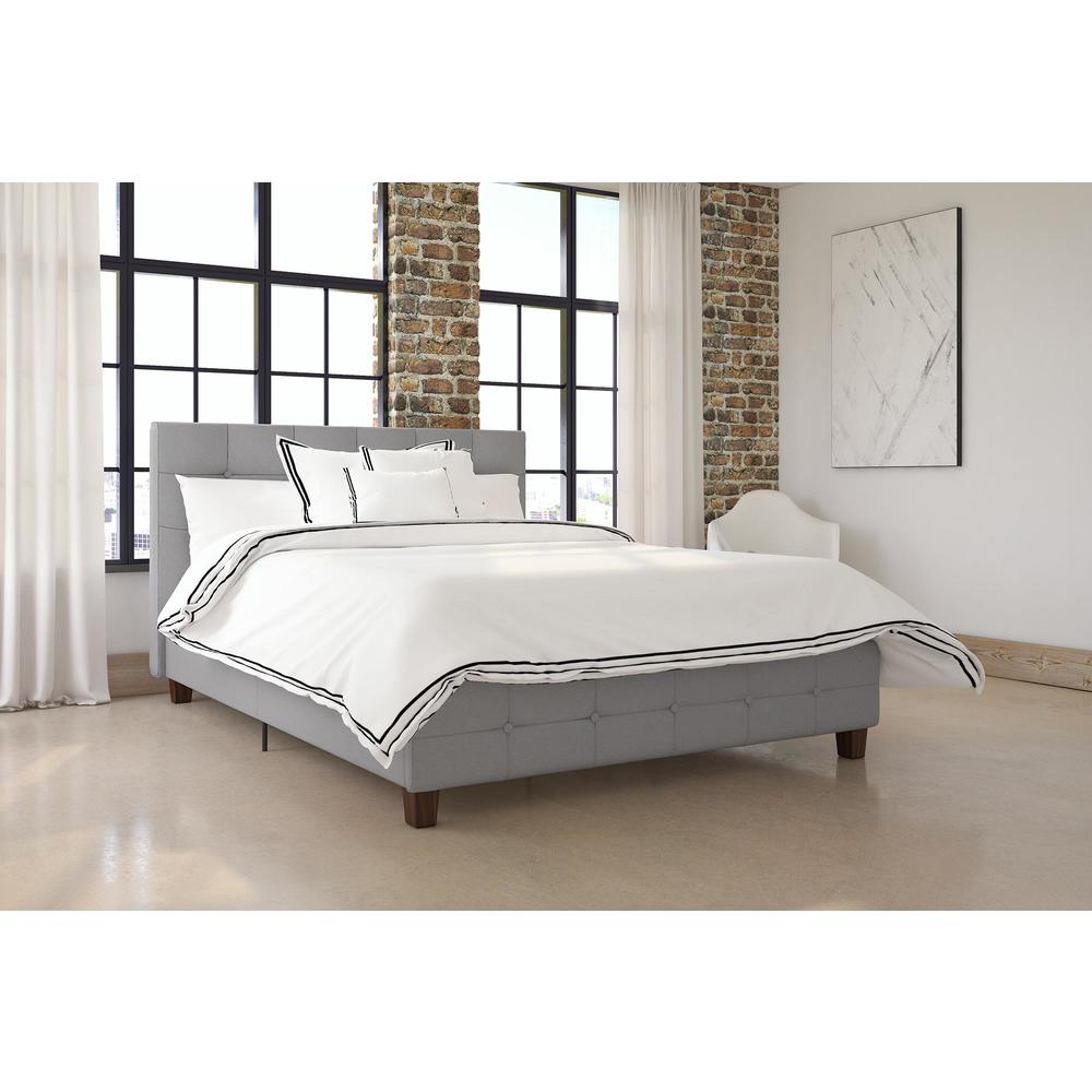 Dorel Home Furnishings Ryan Grey Linen Upholstered Full Bed
