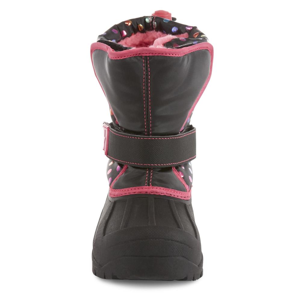 Athletech Girls' Rue 3 Black/Pink/Polka-Dot Winter Boot