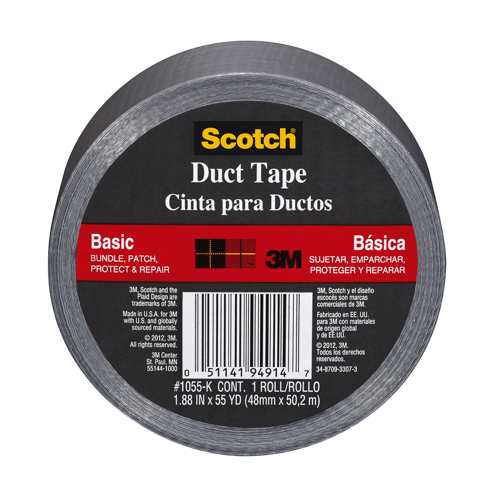 Scotch Basic Duct Tape, 1.88 in x 55 yard Scotch Basic Duct Tape, 1.88 in x 55 yard