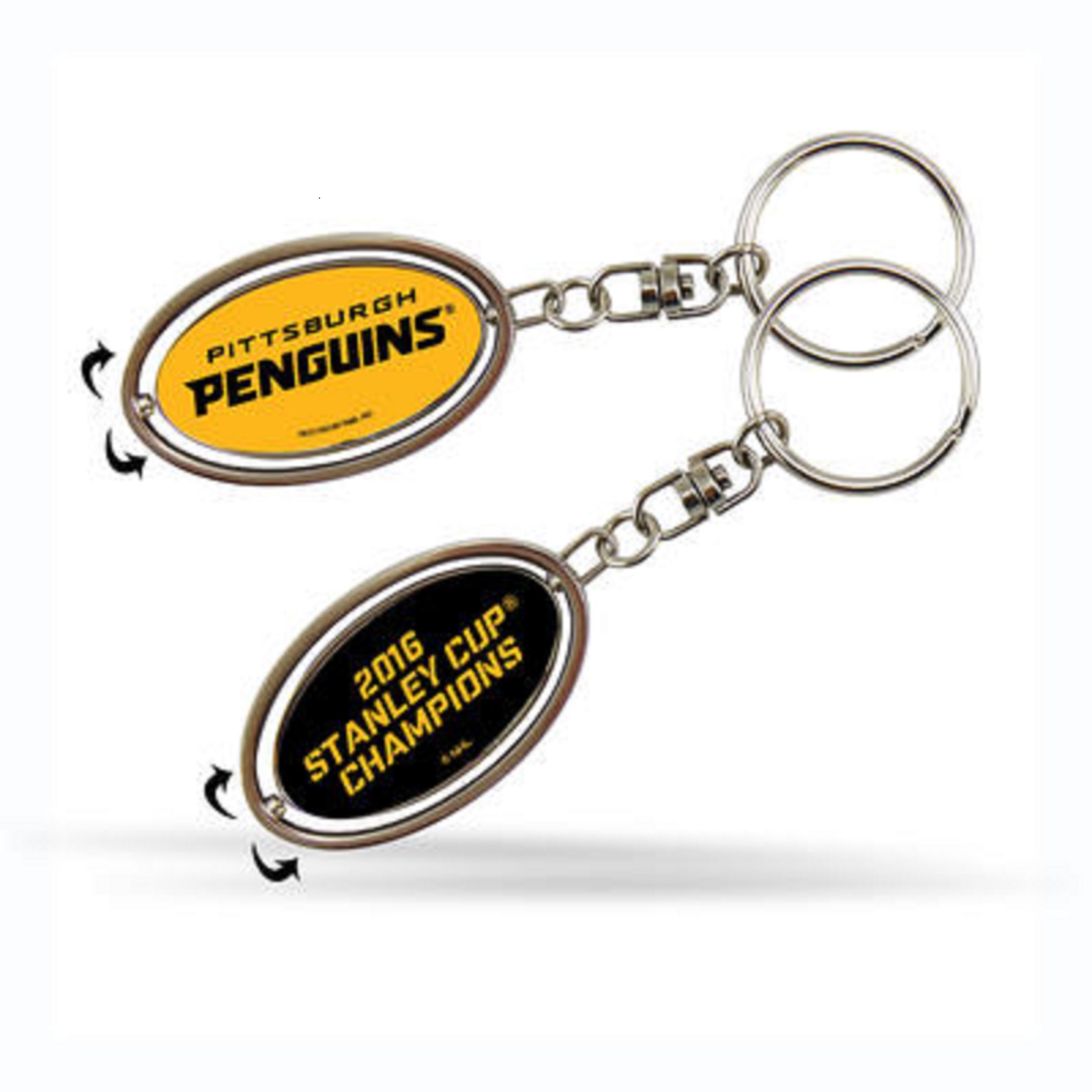 NHL Stanley Cup Finals 2016 Metal (Grey) Spinner Key Chain - Pittsburgh Penguins NHL Stanley Cup Finals 2016 Metal (Grey) Spinner Key Chain - Pittsburgh Penguins