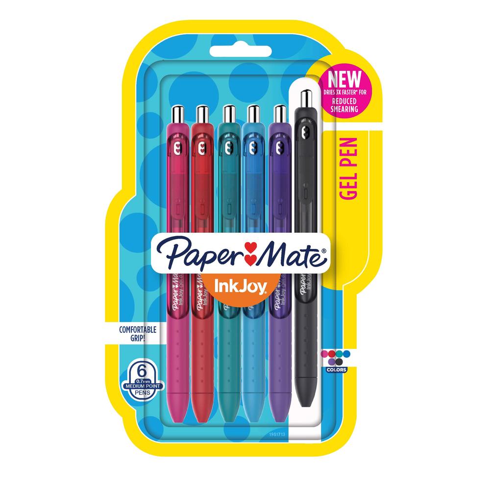 Paper-Mate 1951713 InkJoy&#174; Gel Pens, Medium Point, Assorted, 6 Pack