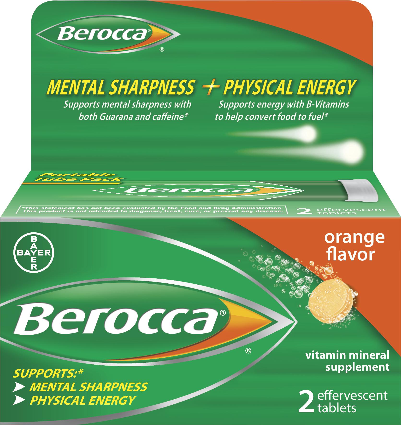 Bayer Berocca Effervescent Tablets  Orange  2 Ct.