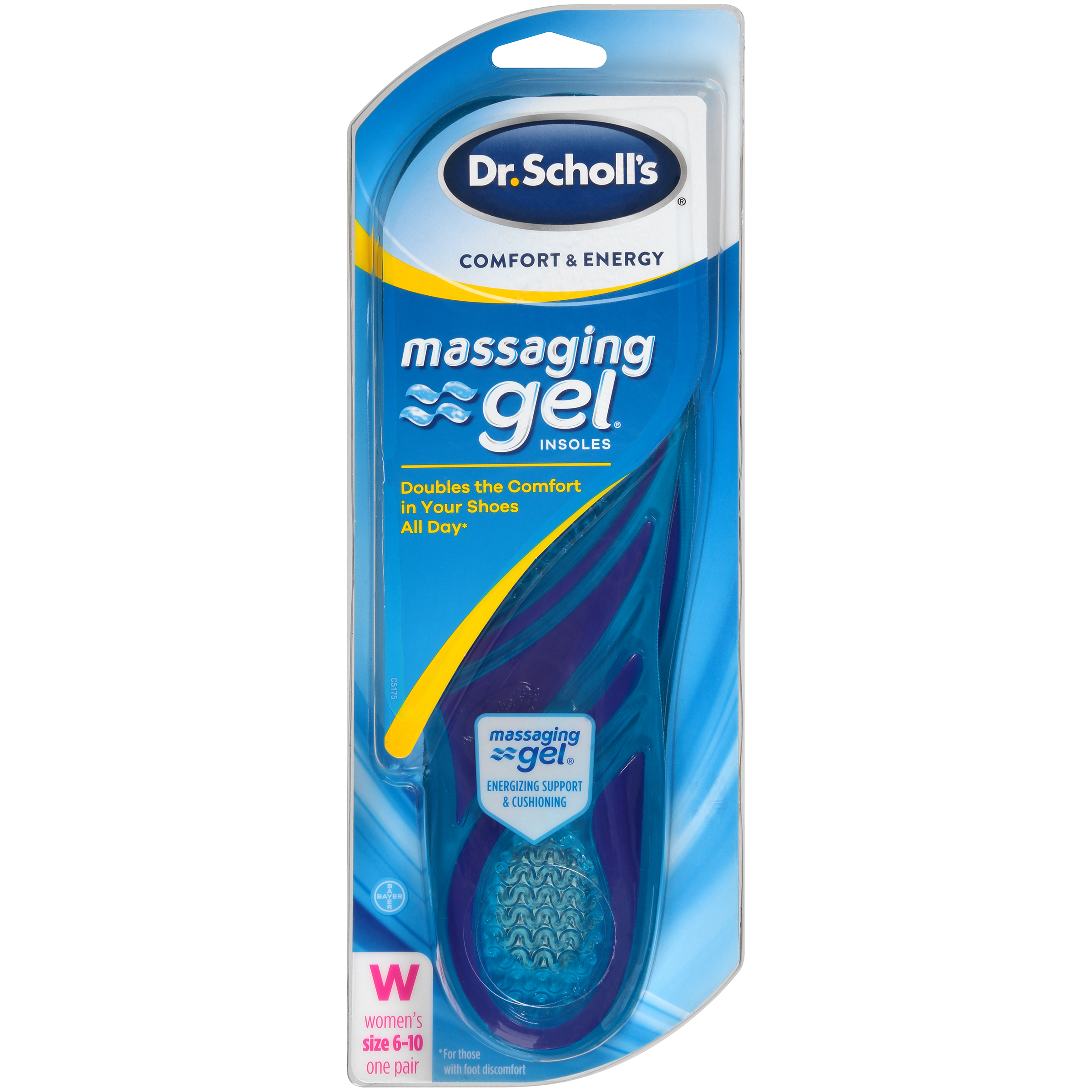 Dr. Scholl's Dr. Scholl&#8217;s Comfort and Energy Massaging Gel Insoles for Women, 1 Pair, Size 6-10