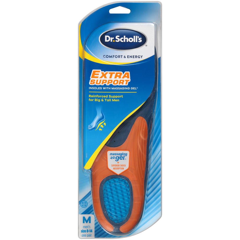Dr. Scholl's Dr. Scholl&#8217;s Comfort and Energy Extra Support Insoles for Men, 1 Pair, Size 8-14