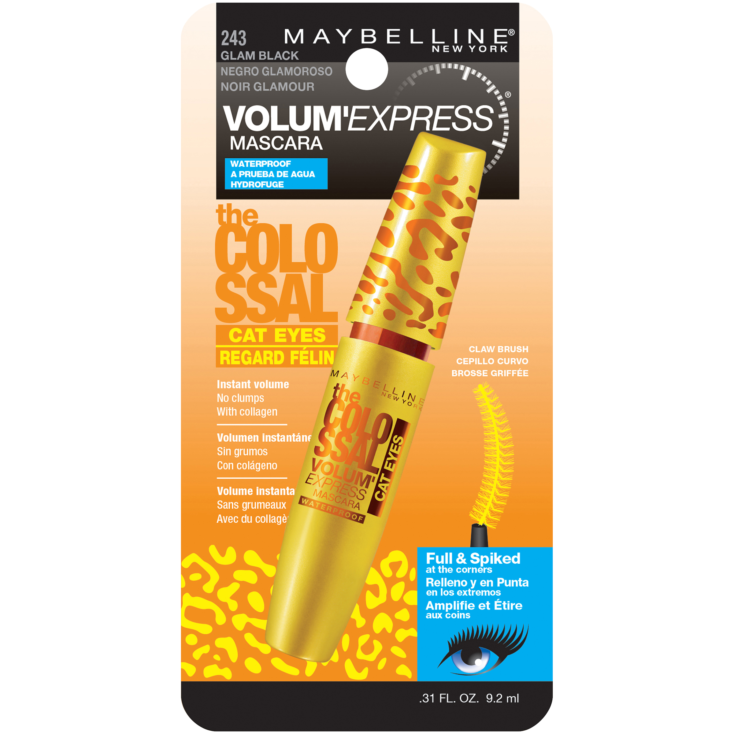 Maybelline New York Volum' Express The Colossal Cat Eyes Mascara, Washable - Glam Black Maybelline New York Volum' Express The Colossal Cat Eyes Mascara, Washable - Glam Black