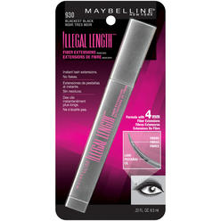 Maybelline New York Illegal Length Fiber Extensions Washable Mascara, Blackest Black [930] 0.22 oz