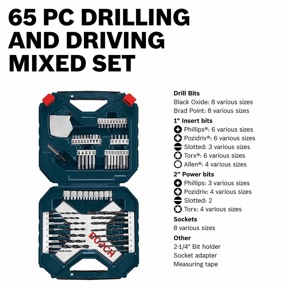 Bosch 65-Piece Drilling and Driving Mixed Set