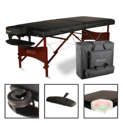 MASTER MASSAGE EQUIP Master Massage 30" Newport Portable Cable Release Massage Table Package, Black Shiatsu