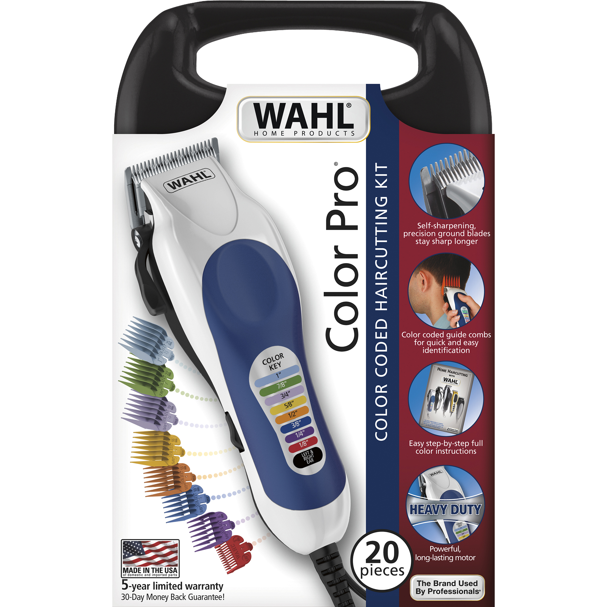 wahl corded color pro color coded haircut hair clipper