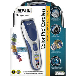 Wahl Color Pro Cordless Rechargeable Hair Clipper & Trimmer ?Easy Color-Coded Guide Combs - For Men, Women, & Children ?Model 96
