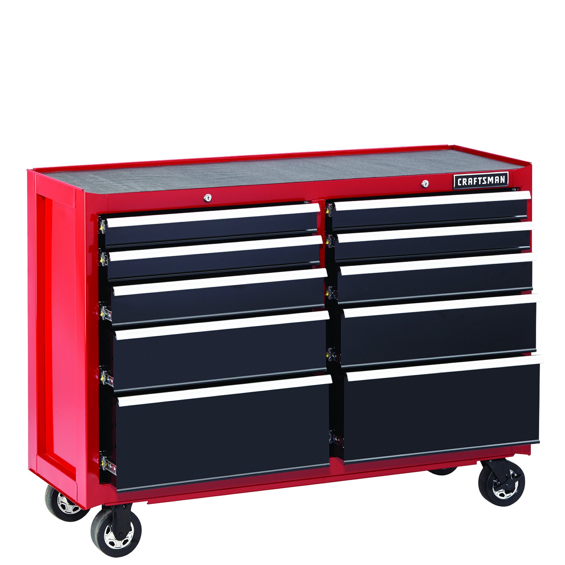 Craftsman 115762 52 10 Drawer Heavy Duty Rolling Cart Red