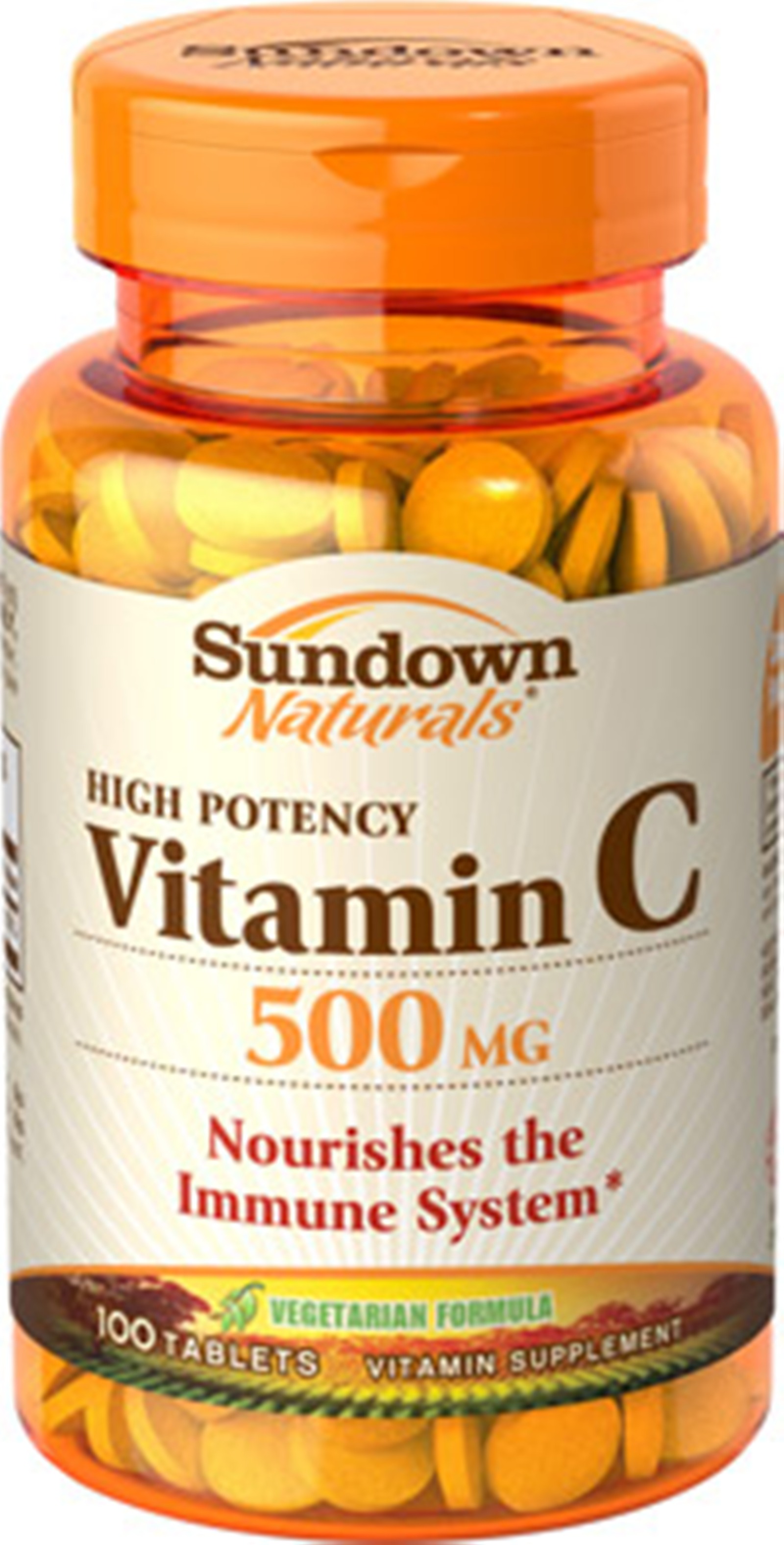 Sundown Naturals Vitamin C With Ascorbic Acid, 100 Tablets, 500 mg