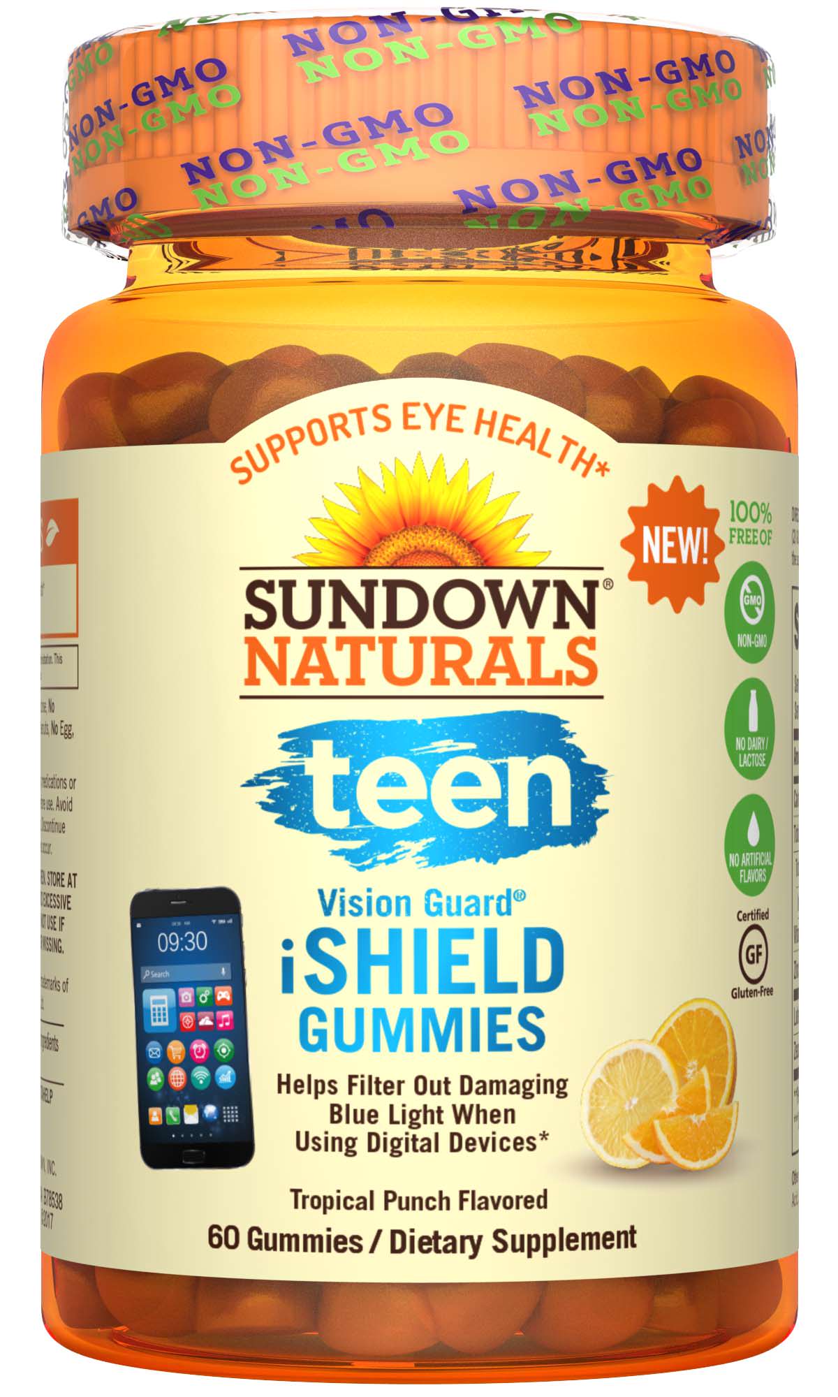 Sundown Naturals Teen Vision Guard iShield Gummies, 60 Count