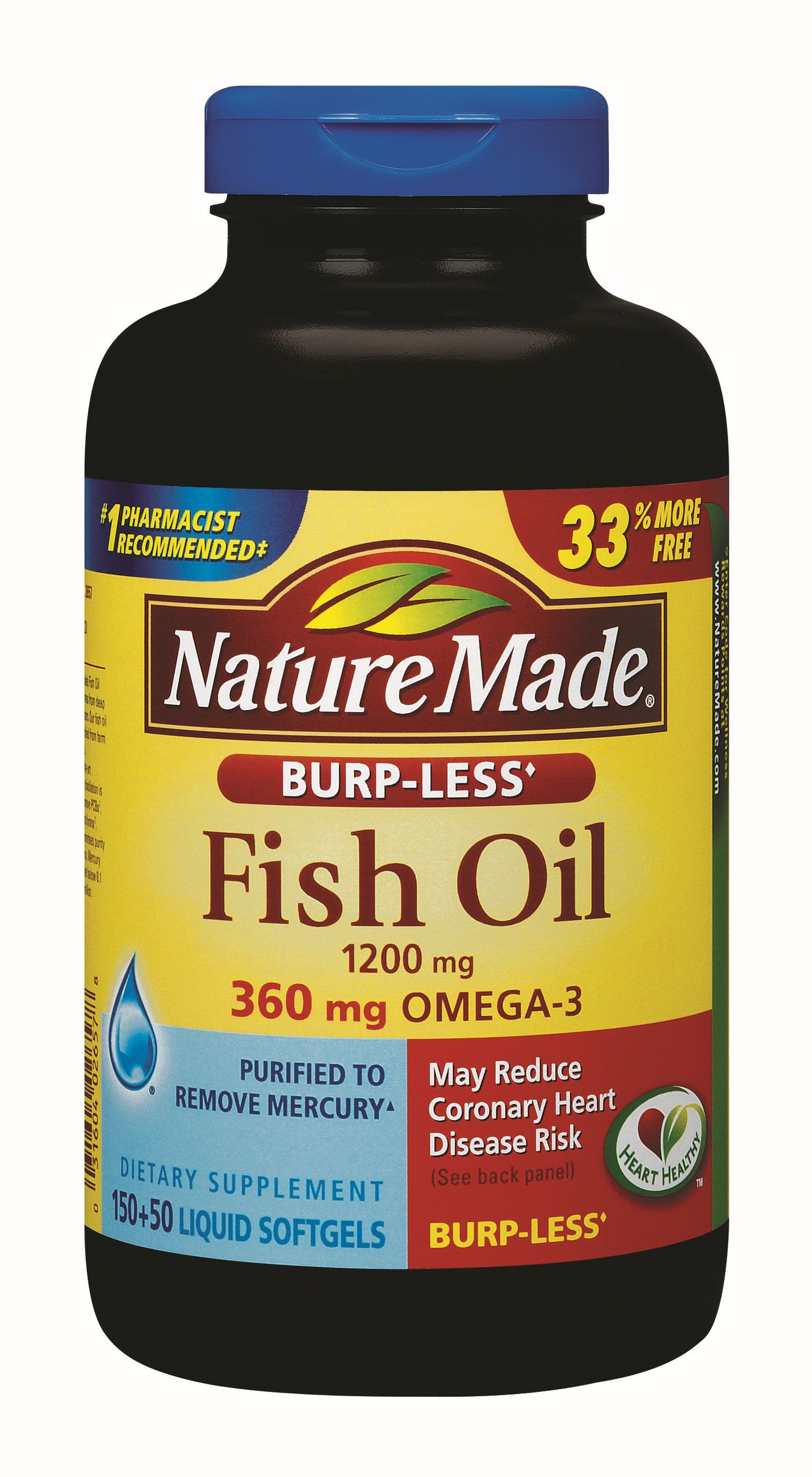 Nature Made Burpless Fish Oil 1200 mg, 200 Softgels