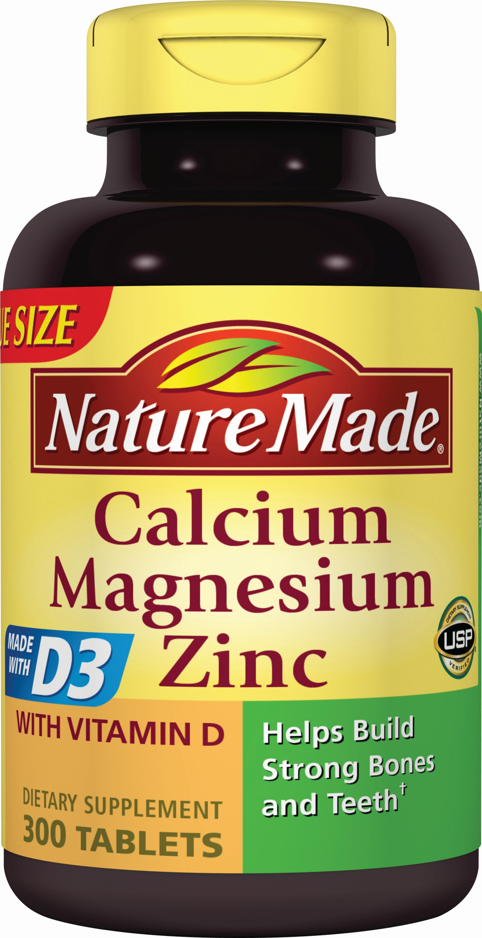 Nature Made Calcium, Magnesium, Zinc, with Vitamin D, Value Size, 300 Tablets