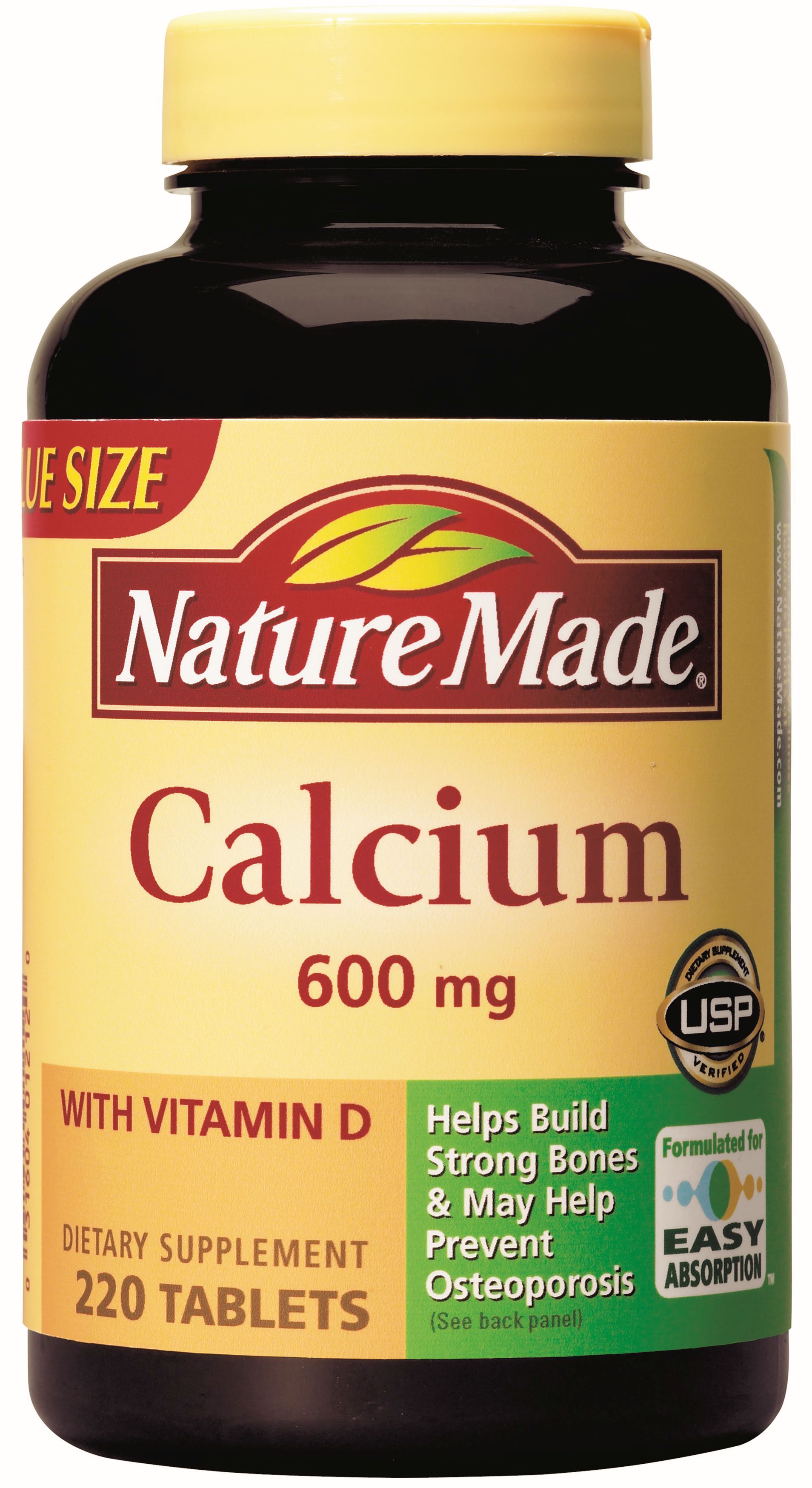 Nature Made Calcium 600 mg with Vitamin D, 220 Tablets