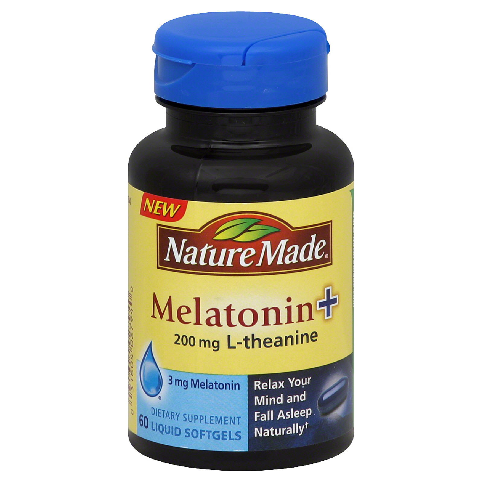 Nature Made Melatonin + with 200 Mg L-Theanine, 60 Softgels